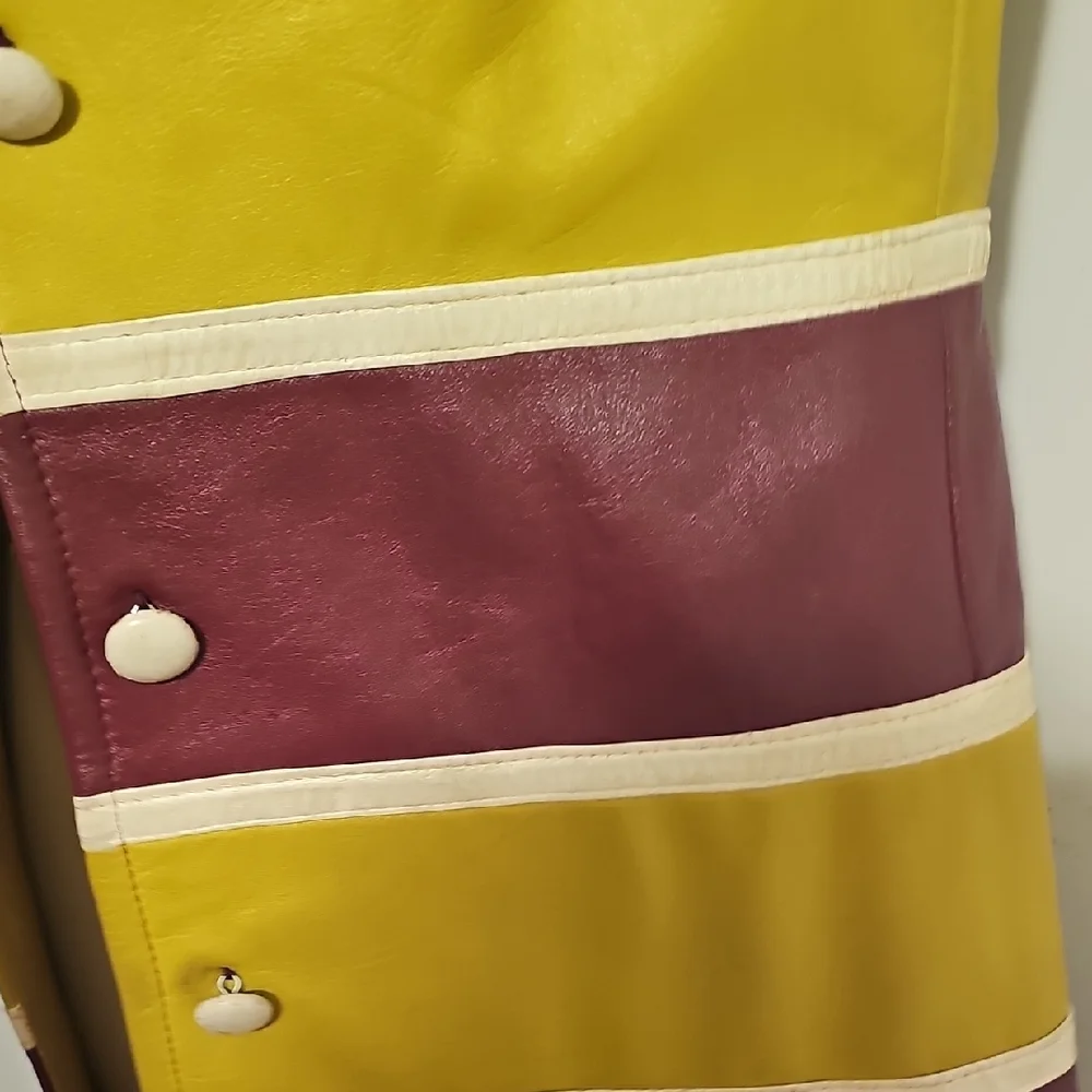 Your opportunity to own Something truely Vintage, 70's  Leather Shift Dress Vest - Picture 7 of 16